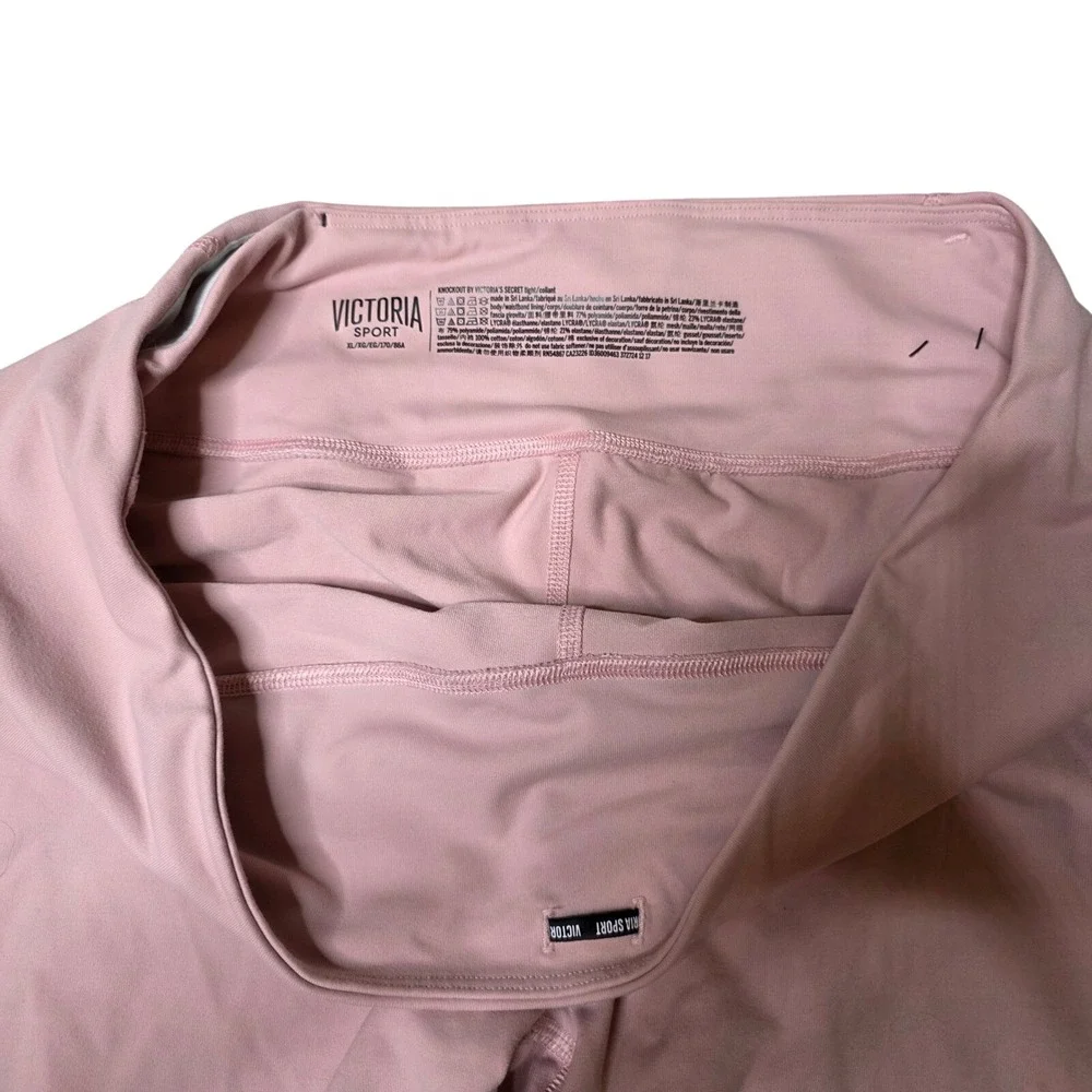 Victoria Sport Knockout Leggings XL Pink Mesh‎ Panel Pockets Activewear Yoga K3
